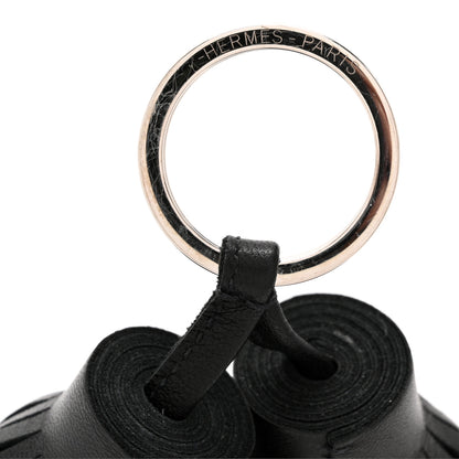 Hermes Lambskin Carmen Uno-Dos Key Holder Black 5 of 7
