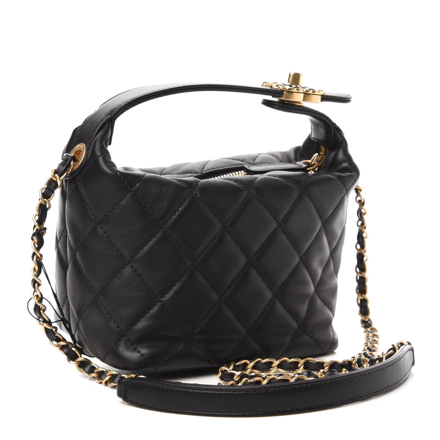 Lambskin Quilted Small Perfect Meeting Hobo Black