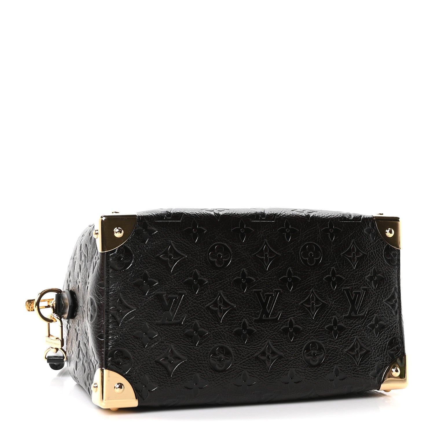 Louis Vuitton Calfskin Monogram Saga Speedy Trunk 25 Black 4 of 9
