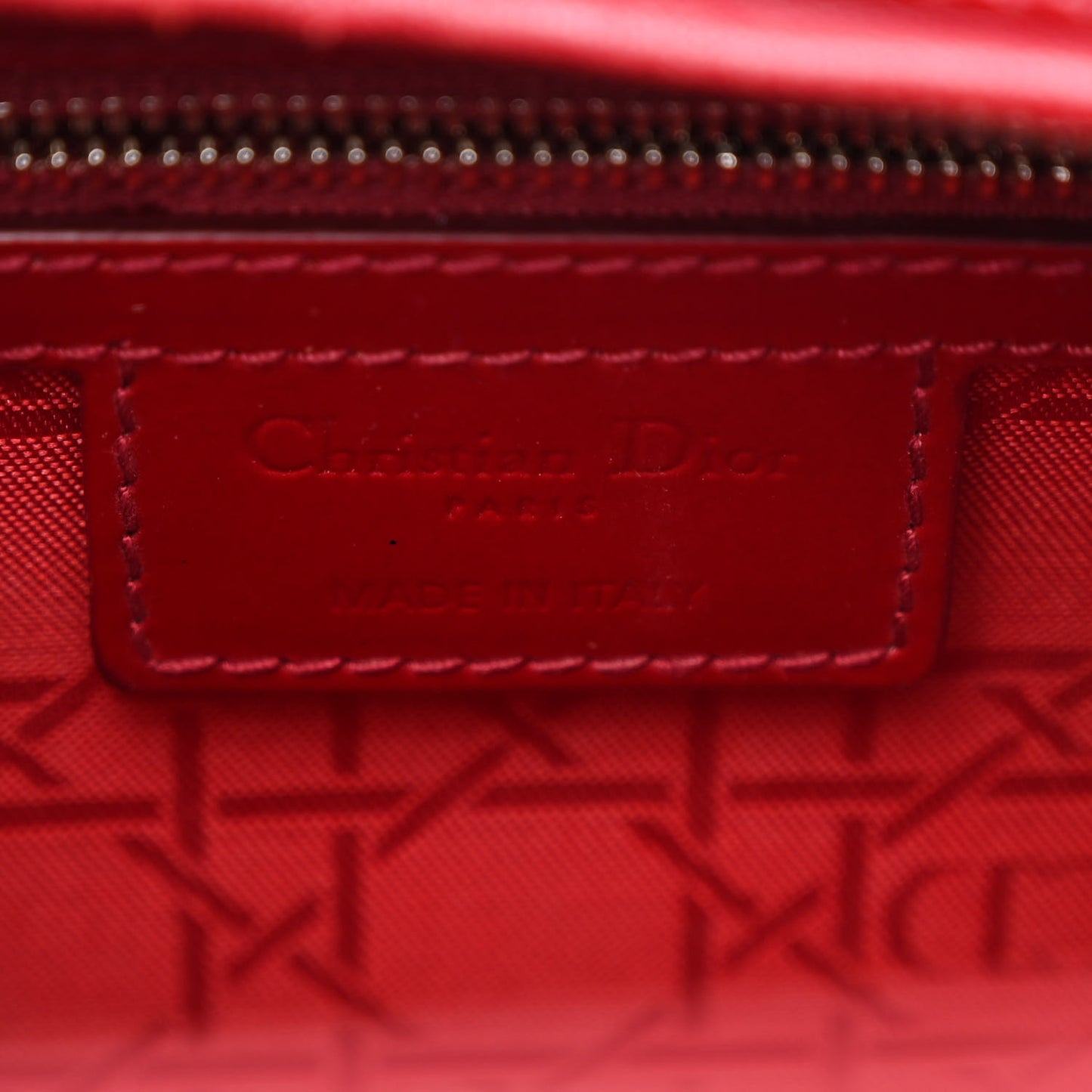 Patent Cannage Large Lady Dior Red
