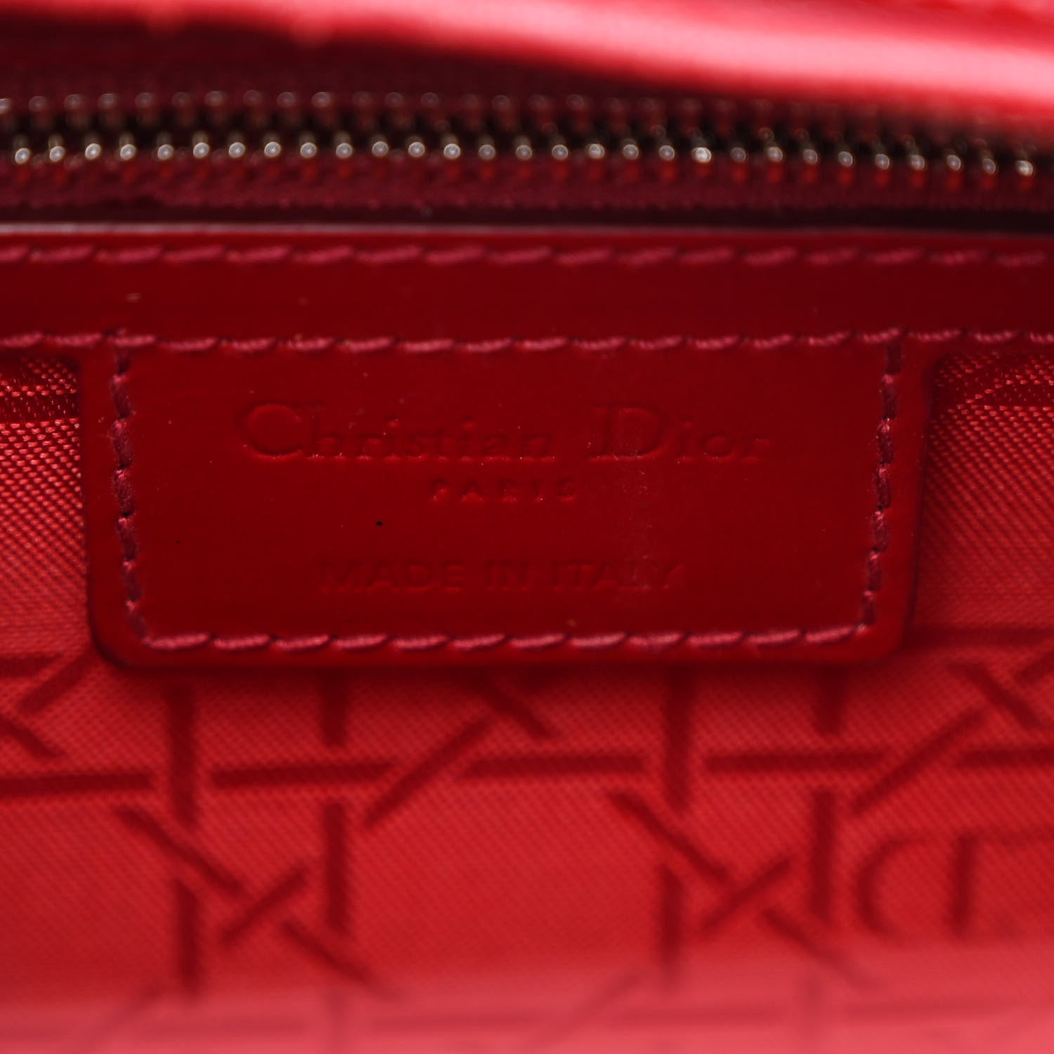 Christian Dior Patent Cannage Large Lady Dior Red 6 of 14
