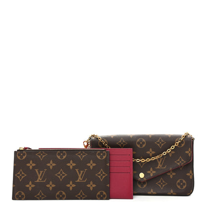 Louis Vuitton Monogram Pochette Felicie Chain Wallet Fuchsia 3 of 12