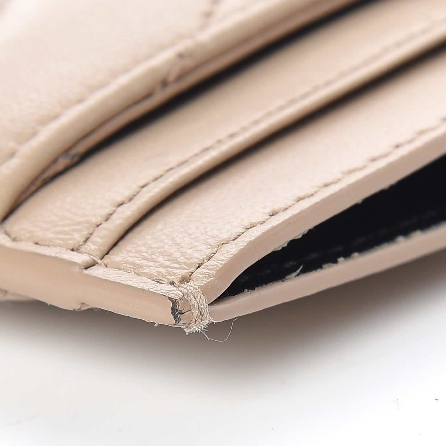 Calfskin Y Quilted Monogram LouLou Credit Card Case Nude Powder