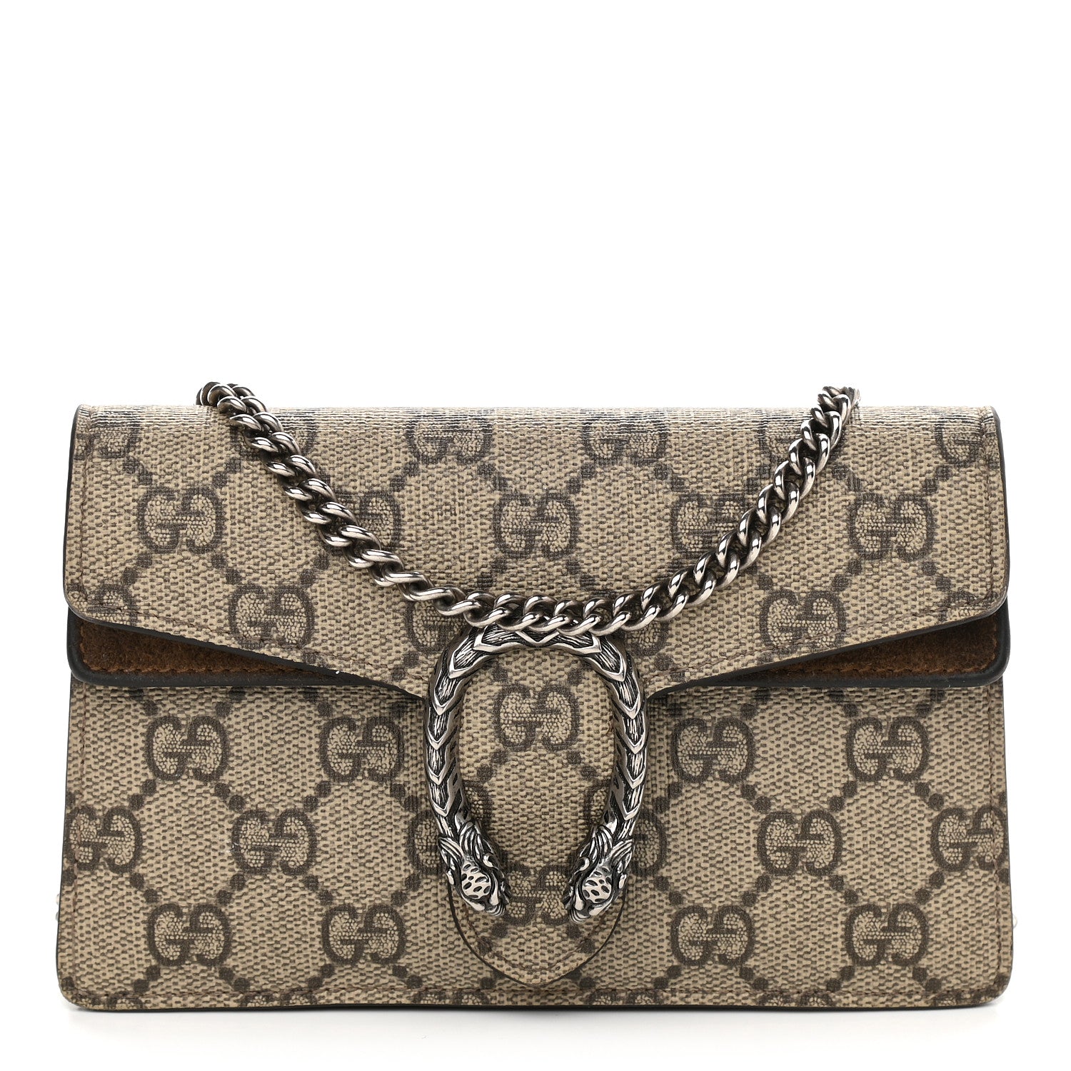 Gucci GG Supreme Monogram Super Mini Dionysus Shoulder Bag Taupe 1 of 12