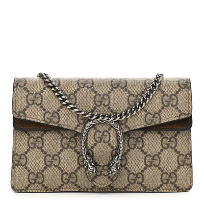 Gucci GG Supreme Monogram Super Mini Dionysus Shoulder Bag Taupe 1 of 12