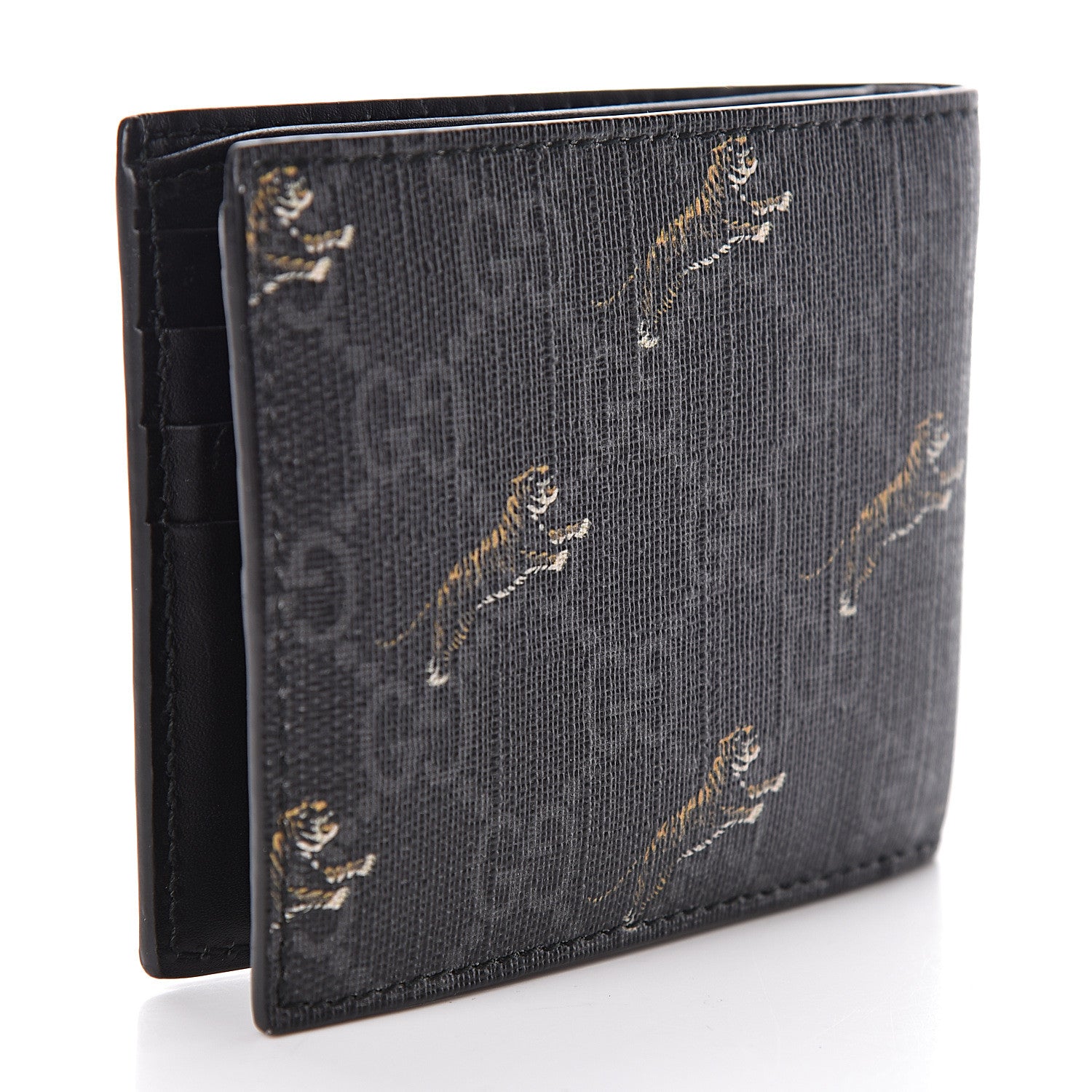 Gucci GG Supreme Monogram Tigers Wallet Black Multicolor 3 of 6