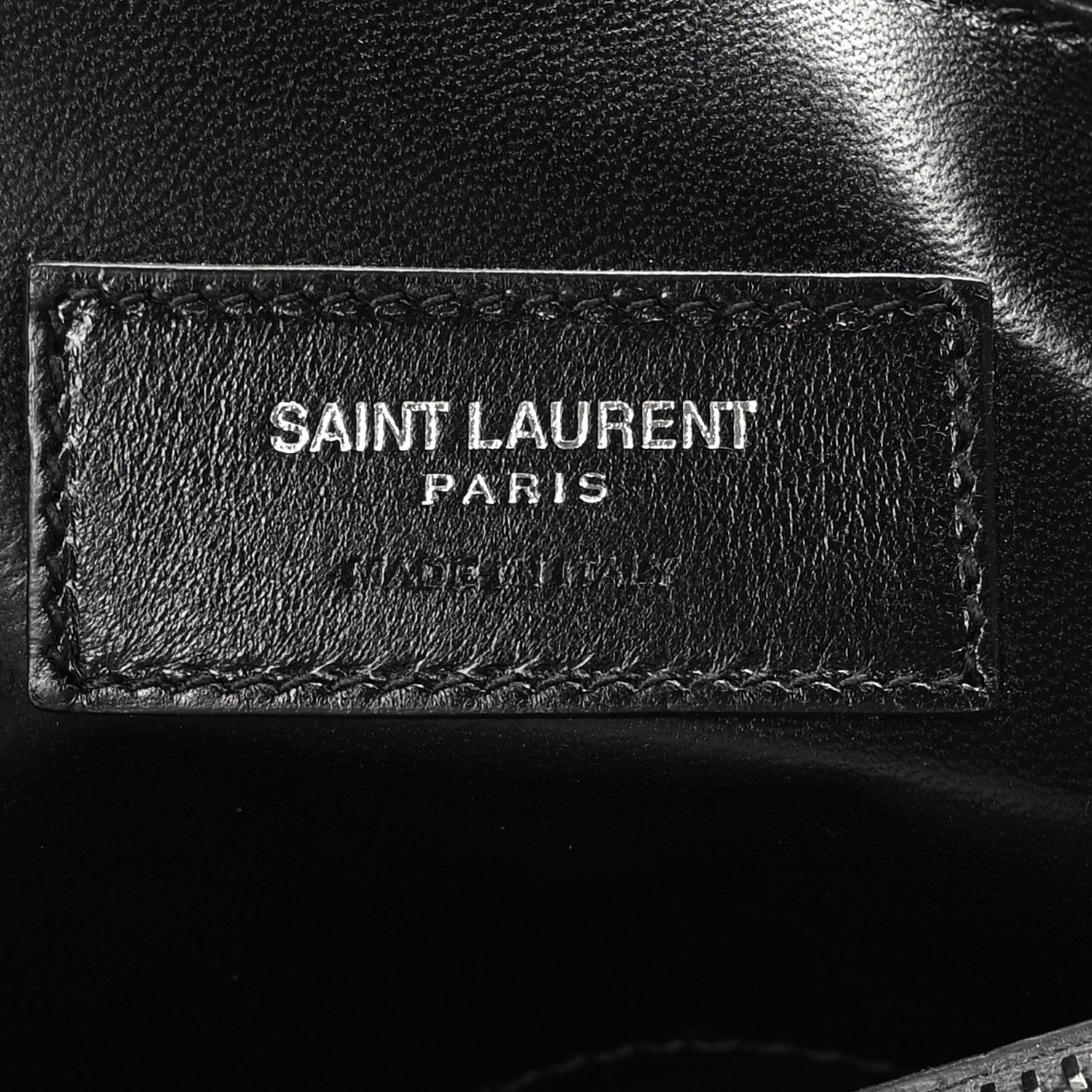Saint Laurent Calfskin Crocodile Embossed Medium West Hollywood Monogram Fold-Over Grey 7 of 11