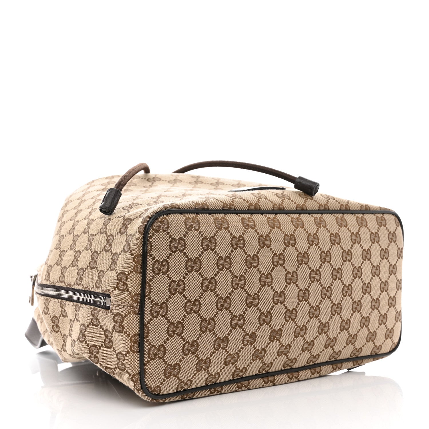 Gucci Monogram Dollar Calfskin O Drawstring Backpack Beige Ebony Testa di Moro Dark Chocolate 4 of 10