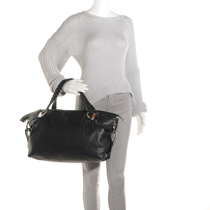 Gucci Leather Medium Bamboo Bar Tassel Shoulder Bag Black 2 of 7