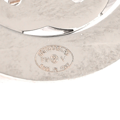 Chanel Crystal CC Round Earrings Silver 4 of 4