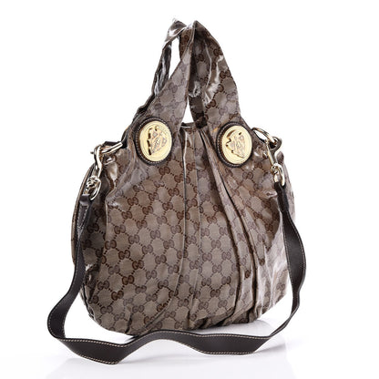 Gucci Crystal Monogram Small Hysteria Tote Dark Brown 4 of 8