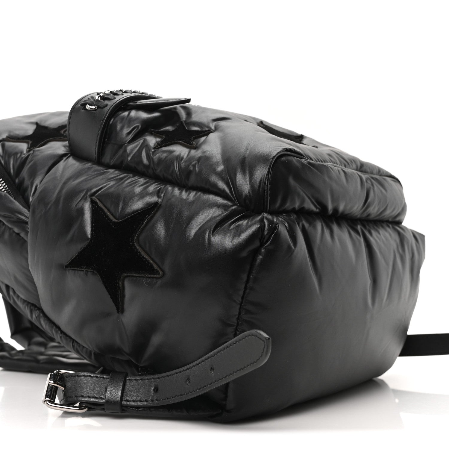 falabella quilted metallic mini backpack Stella McCartney Polyamide Falabella Stars Backpack Black