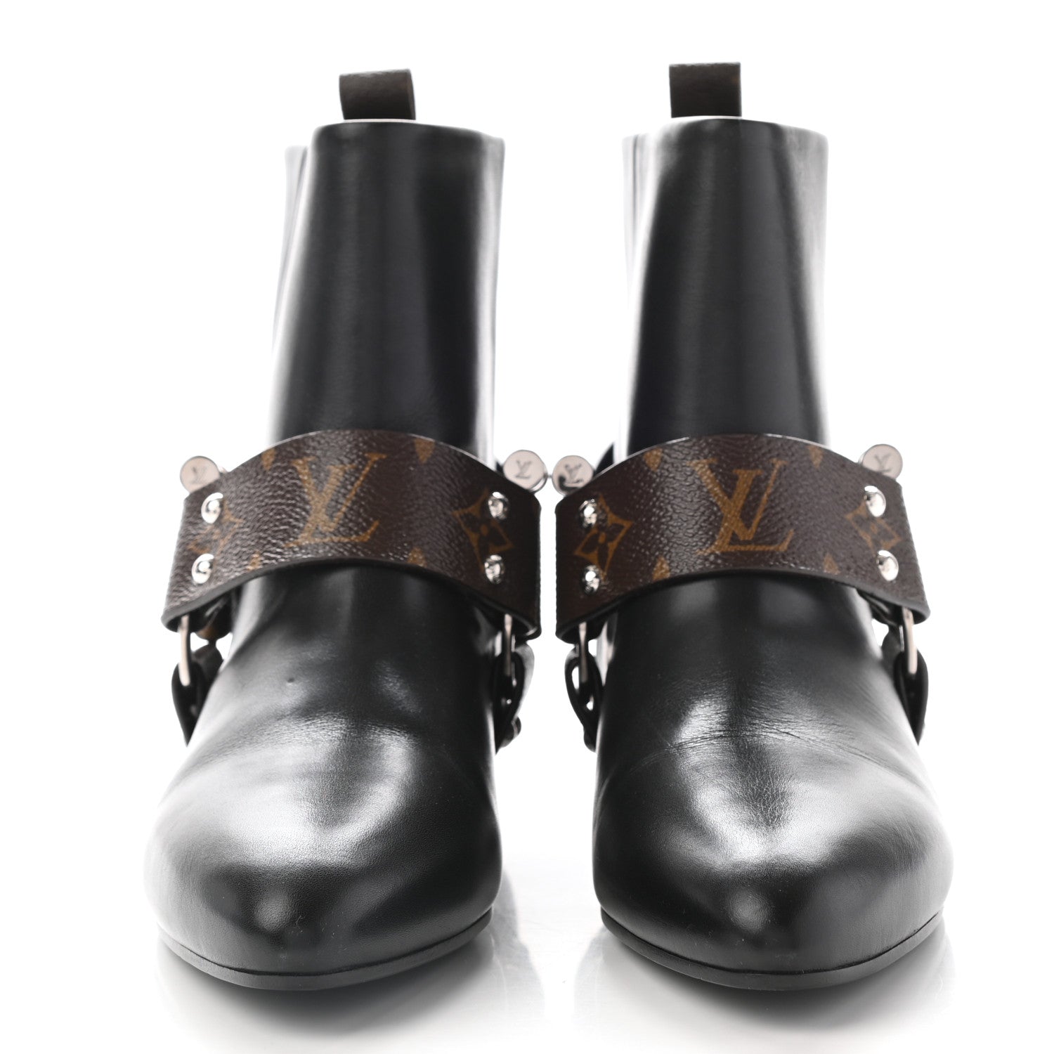 Louis Vuitton Calfskin Monogram Rhapsody Ankle Boots 39 Black 2 of 8