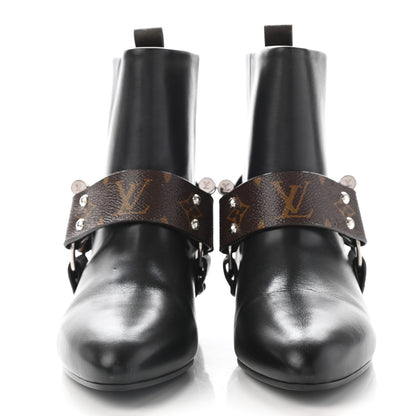 Louis Vuitton Calfskin Monogram Rhapsody Ankle Boots 39 Black 2 of 8