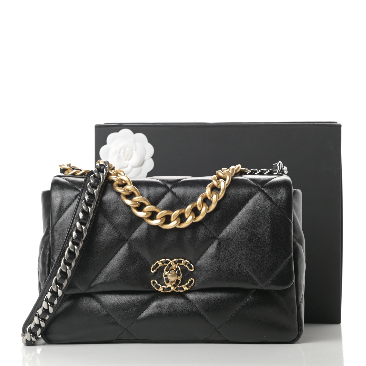 Chanel Lambskin Quilted Large Chanel 19 Flap Black 11 of 11