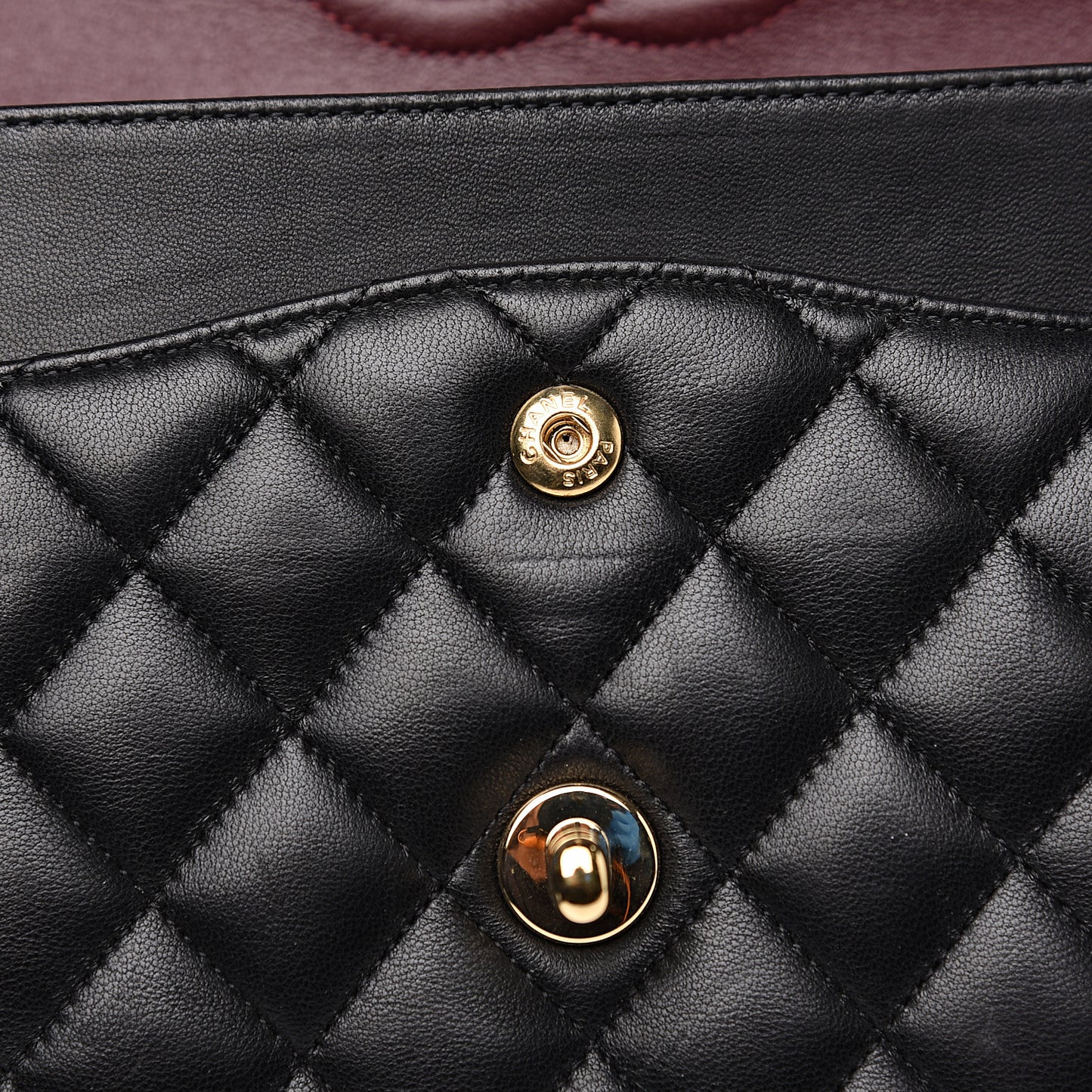 Lambskin Quilted Medium Double Flap Black