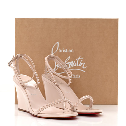 Christian Louboutin Calfskin So Me Spike 85 Wedge Sandals 38 Leche 9 of 9