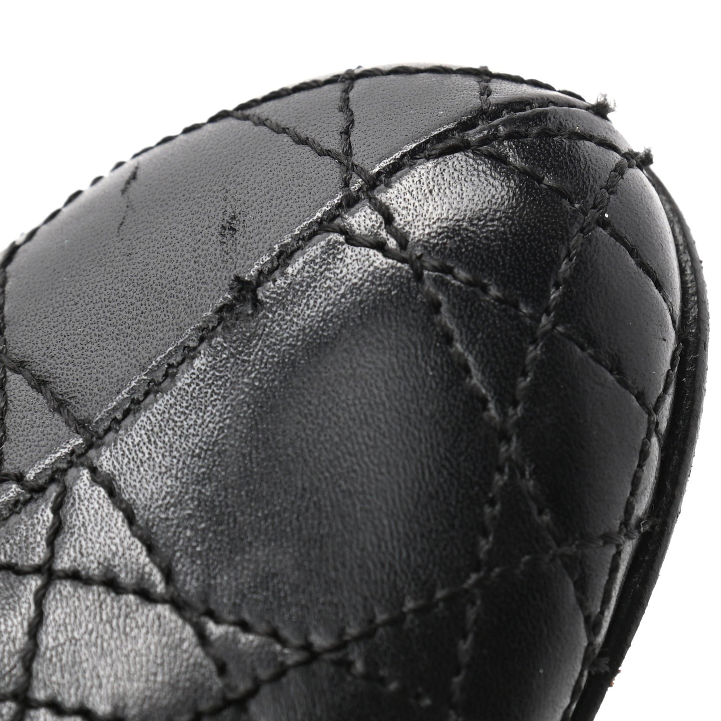Lambskin Cannage Tall Boots 37 Black