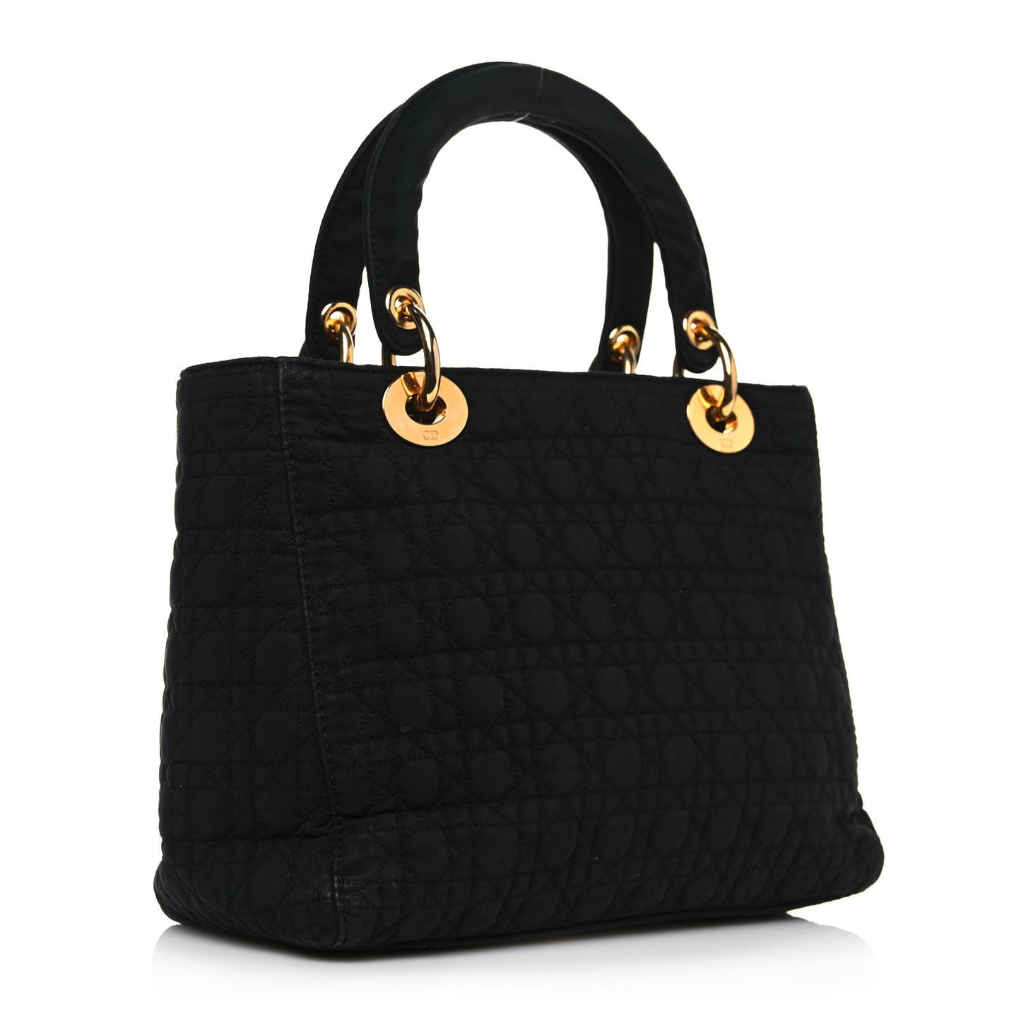 Nylon Cannage Medium Lady Dior Black