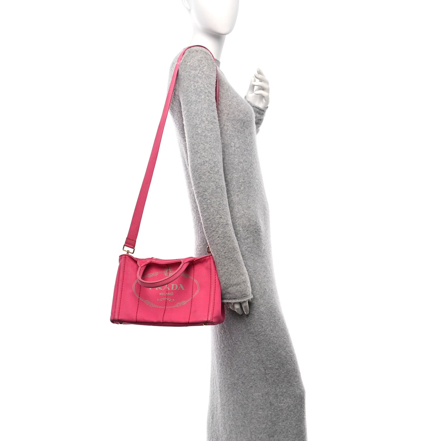 Prada Canapa Small Logo Tote Peonia 2 of 10