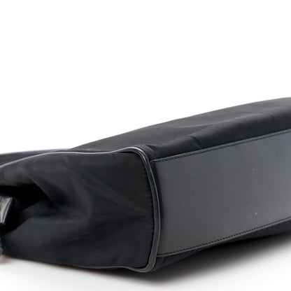 Prada Tessuto Nylon Soft Calfskin Shoulder Bag Black 9 of 11