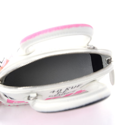 Balenciaga Grained Calfskin Graffiti Print XXS Ville Top Handle Bag White 5 of 10