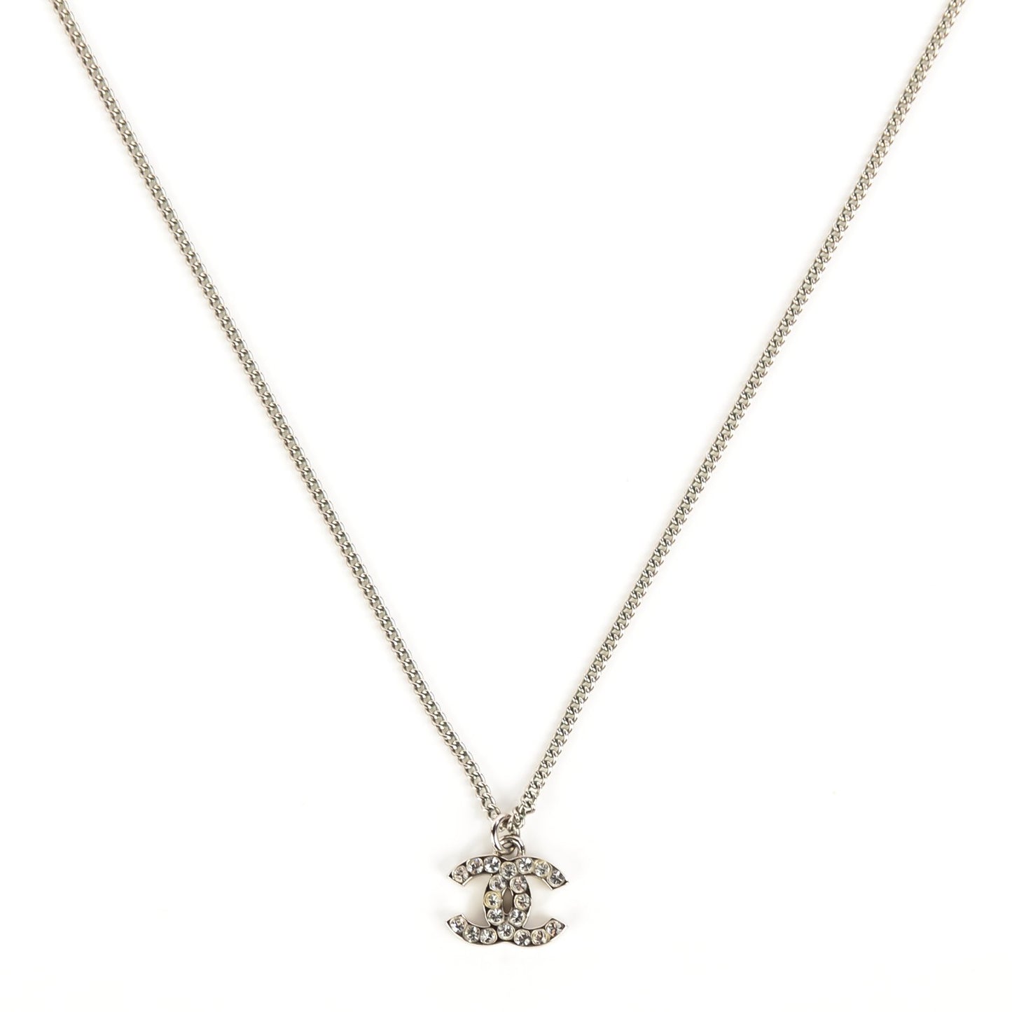 Crystal Timeless CC Necklace Silver