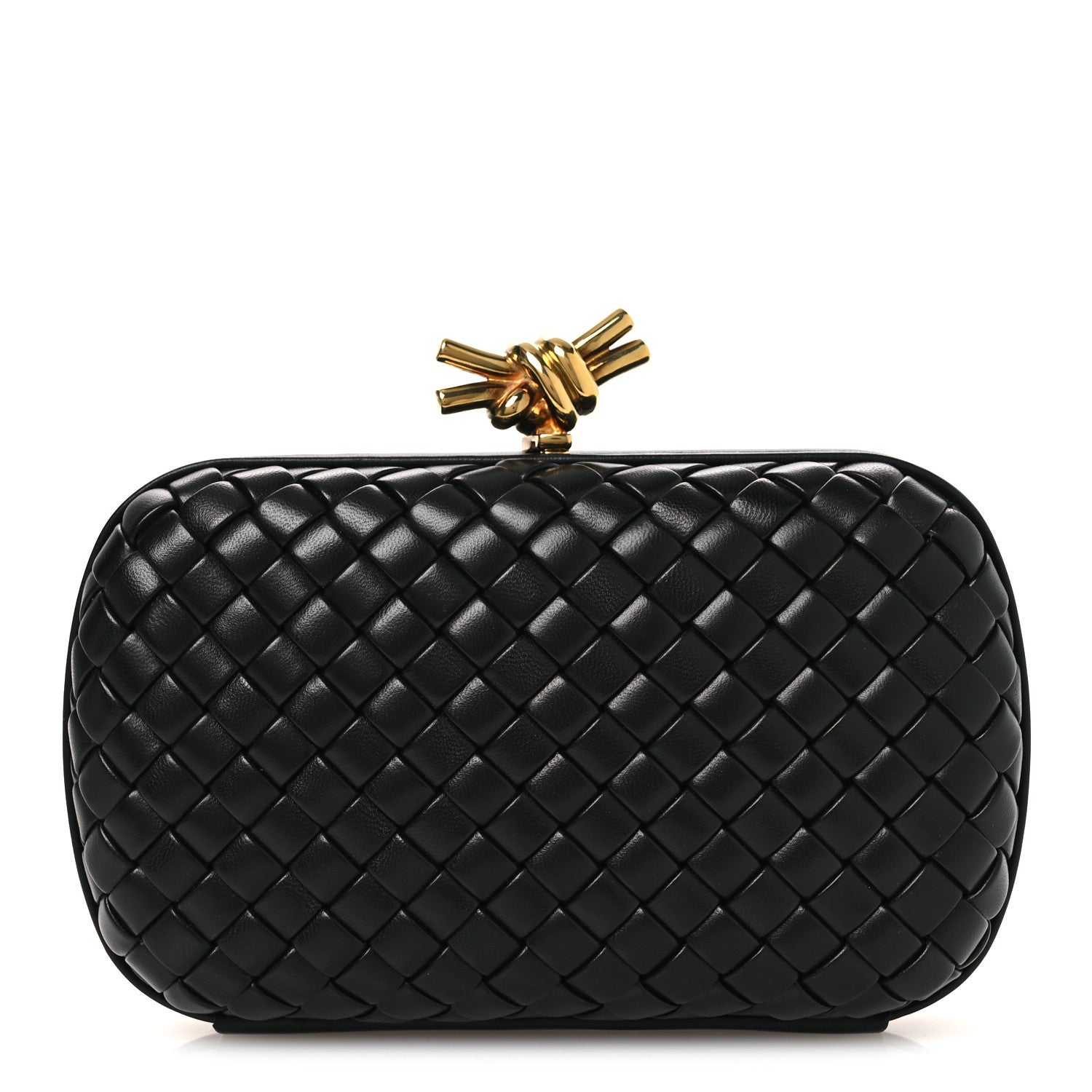 Bottega Veneta Nappa Intrecciato Knot Clutch Black 1 of 11