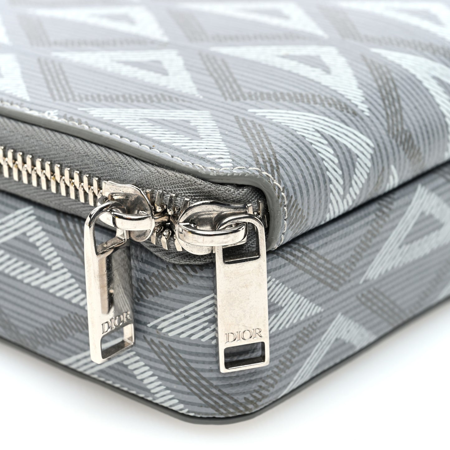 Coated Canvas CD Diamond Messenger Pouch Grey