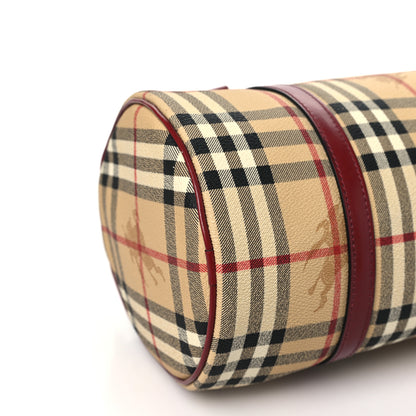 Burberry Haymarket Check Barrel Bag Red 8 of 9
