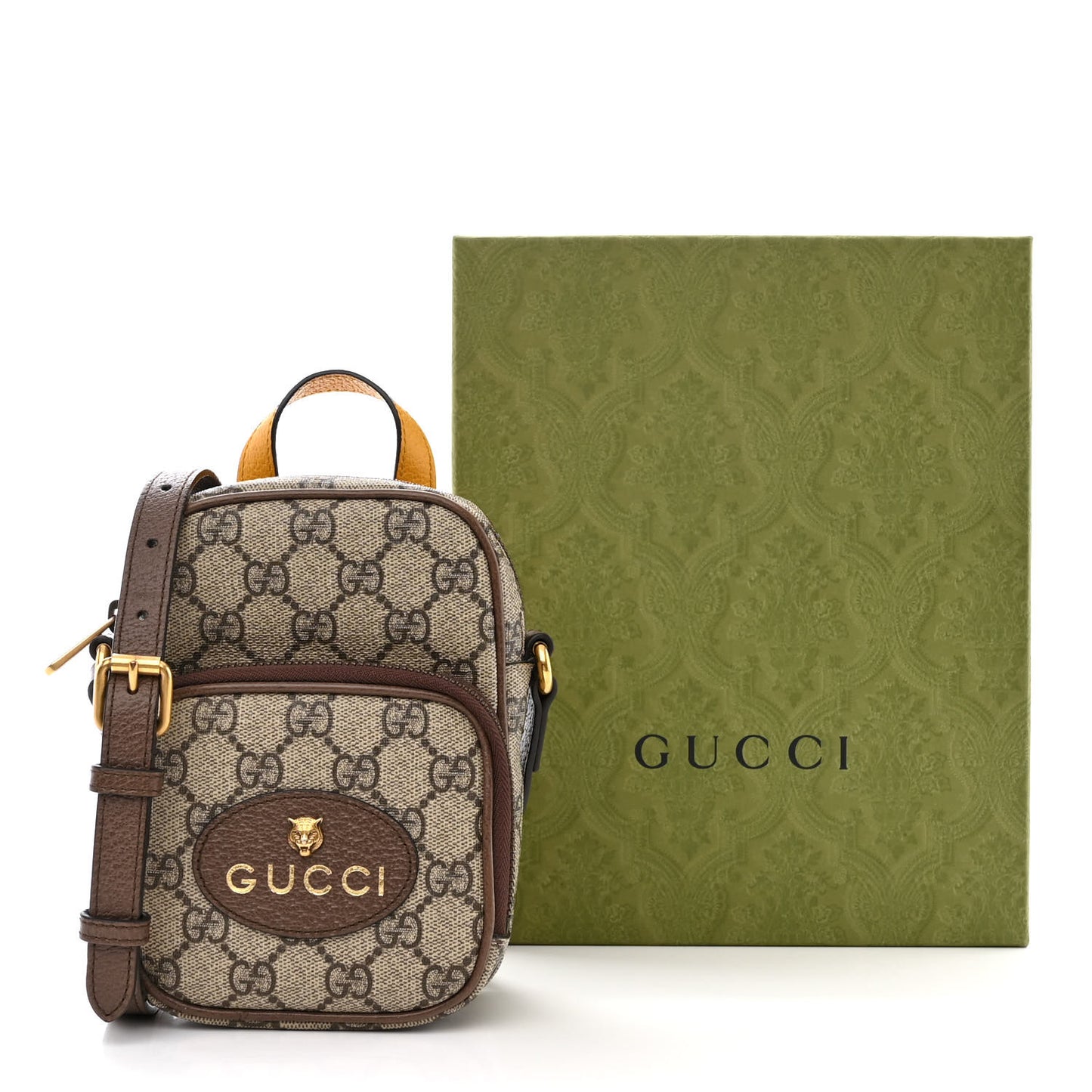 GG Supreme Monogram Mini Neo Vintage Double Zip Messenger Bag Beige New Acero Crop