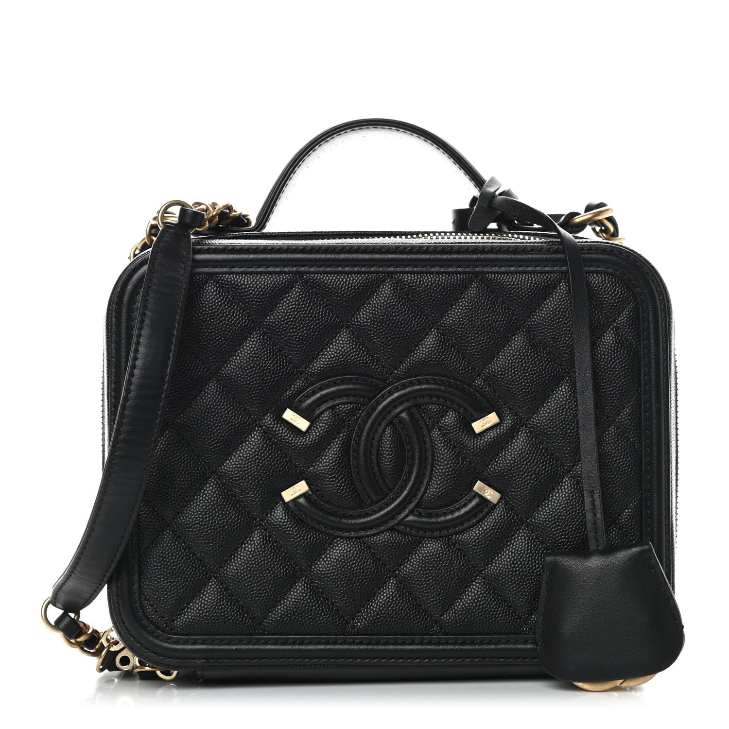 Chanel Caviar Quilted Medium CC Filigree Vanity Case Black 1 of 9