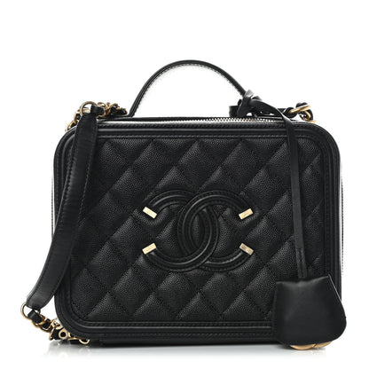 Chanel Caviar Quilted Medium CC Filigree Vanity Case Black 1 of 9