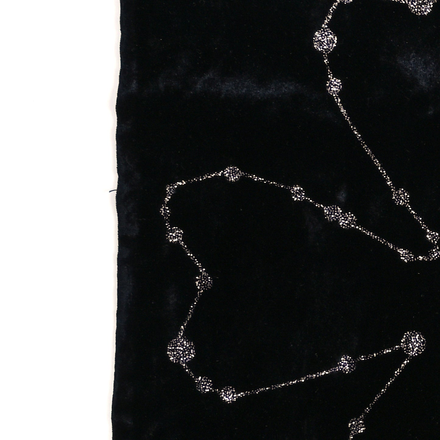 Silk Velvet Glitter Camellia Stole Black