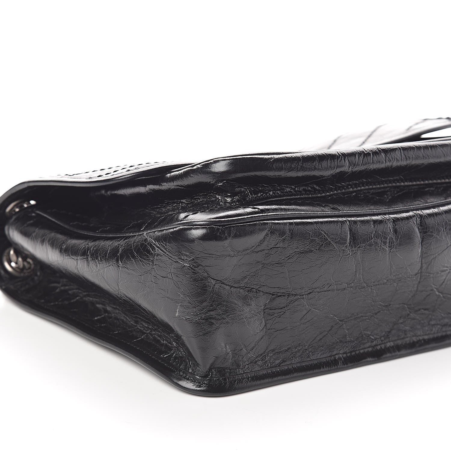 Saint Laurent Crinkled Calfskin Matelasse Monogram Medium Niki Chain Satchel Black 8 of 9