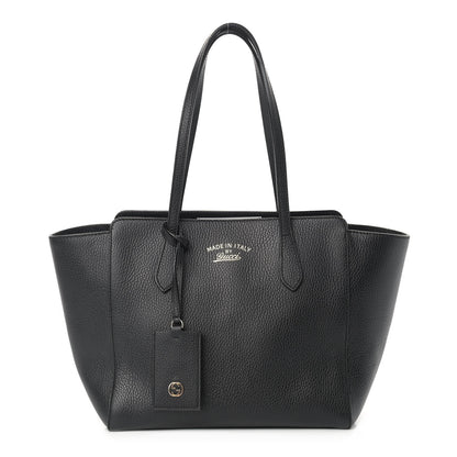 Gucci Pebbled Calfskin Small Swing Tote Black 1 of 10