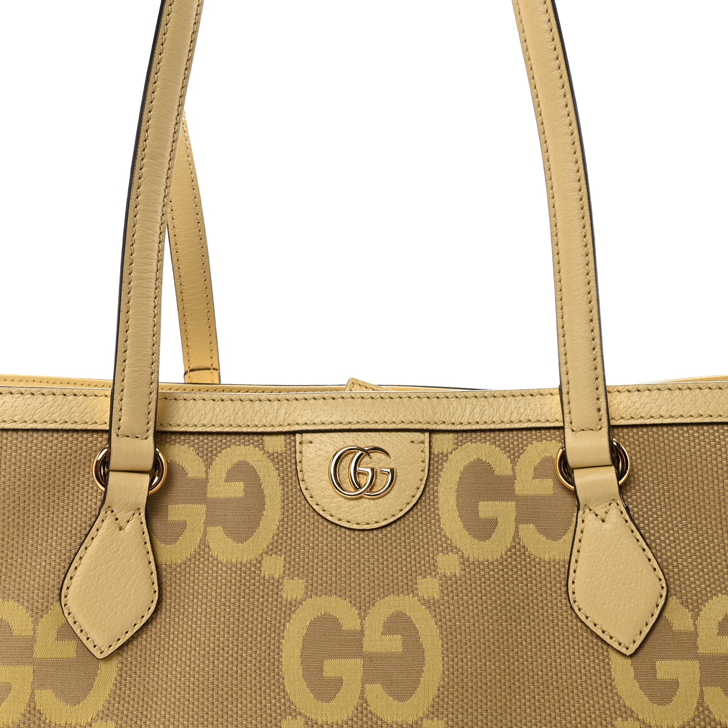 Gucci Monogram Jumbo GG Textured Dollar Calfskin Medium Ophidia Shopping Tote Beige Banana 8 of 10