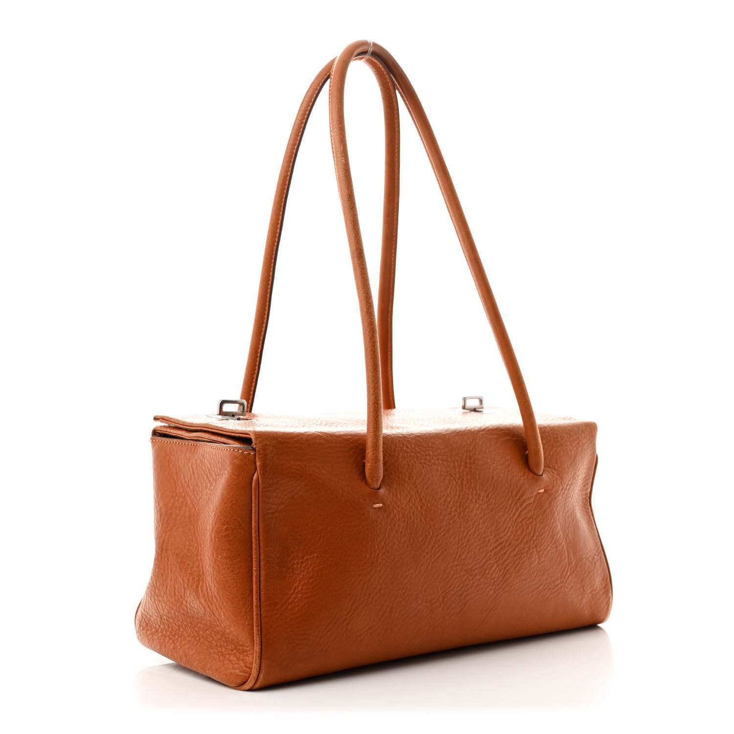 Prada Vitello Daino Turn Lock Frame Shoulder Bag Caramel 3 of 15