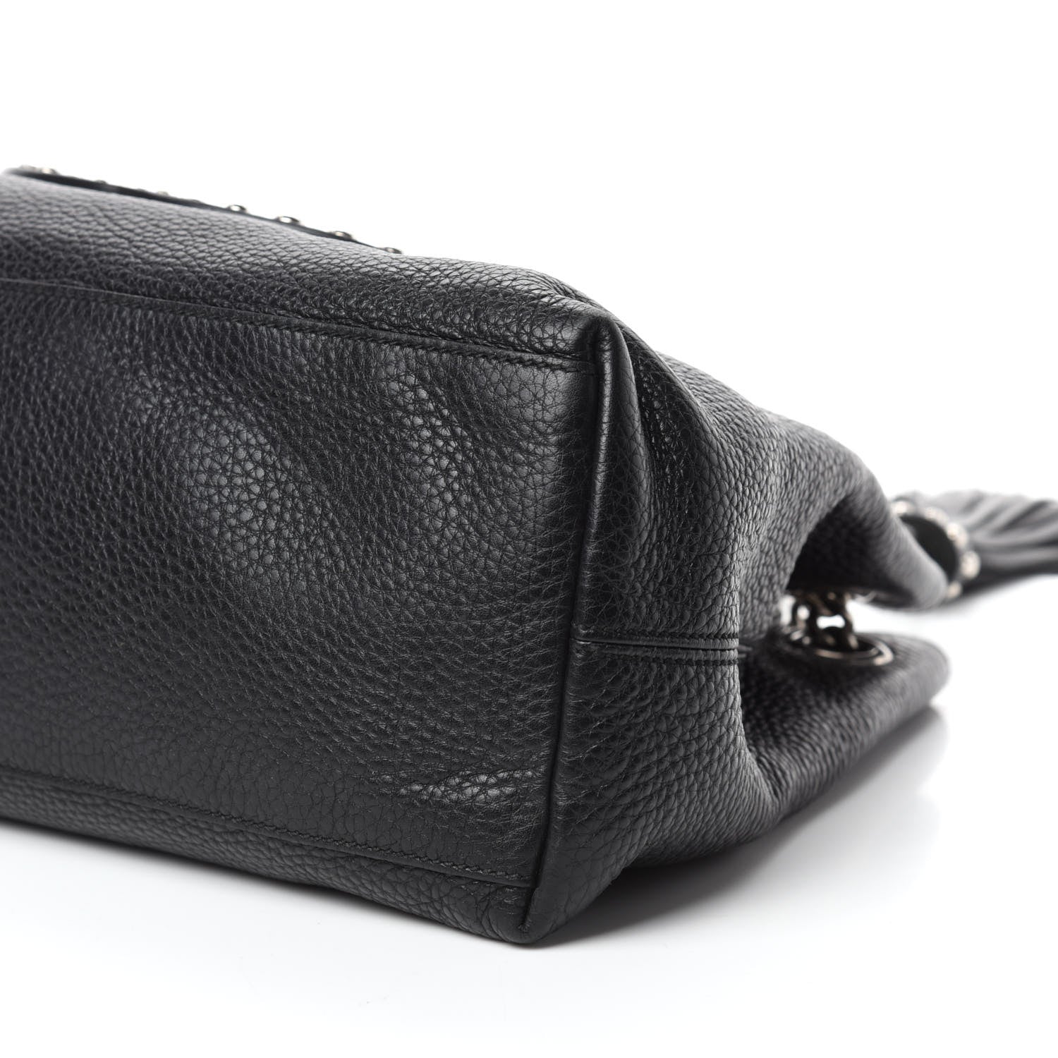 Gucci Pebbled Calfskin Studded Medium Soho Chain Shoulder Bag Black 7 of 13