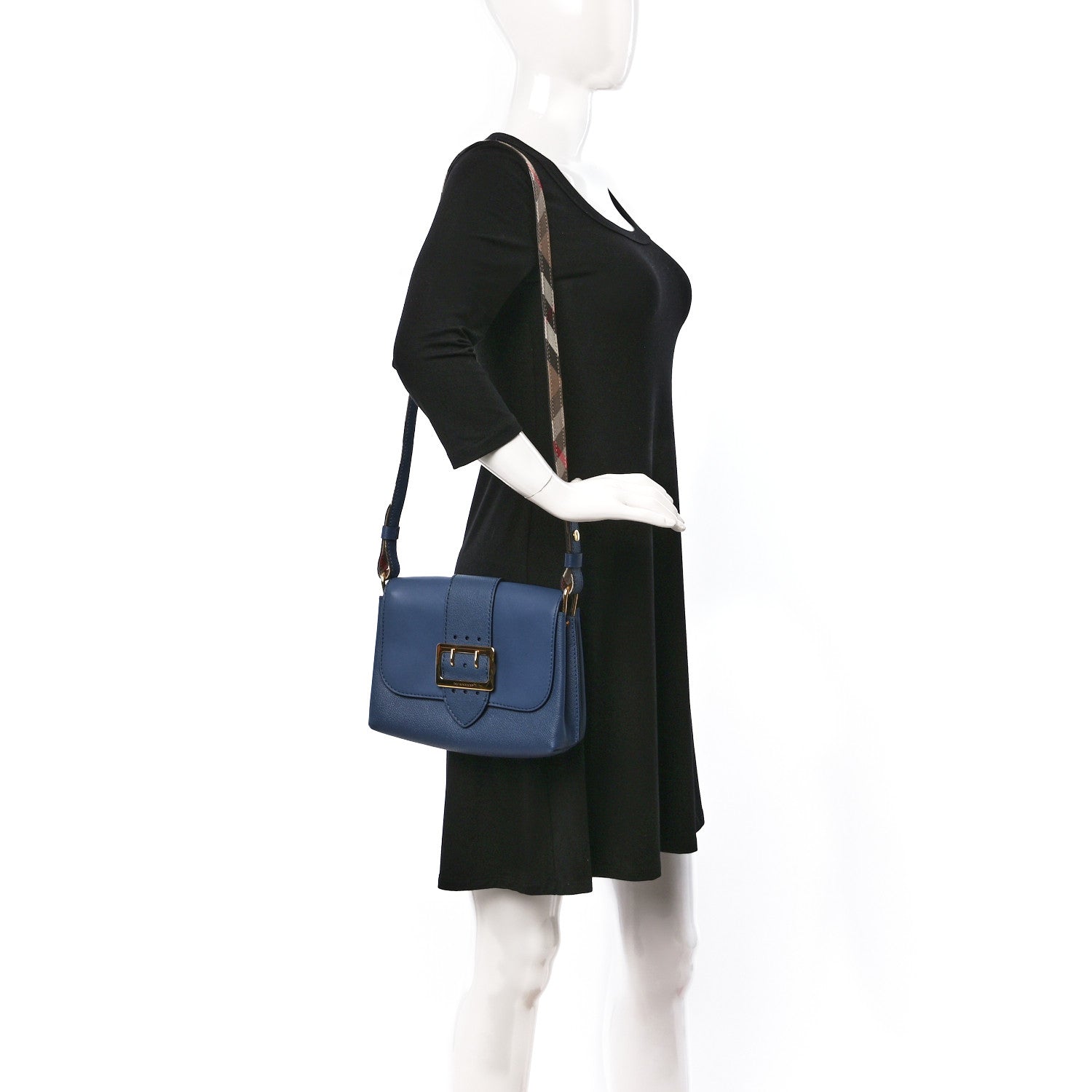 Burberry Soft Grain Calfskin Small Medley Crossbody Steel Blue 2 of 8