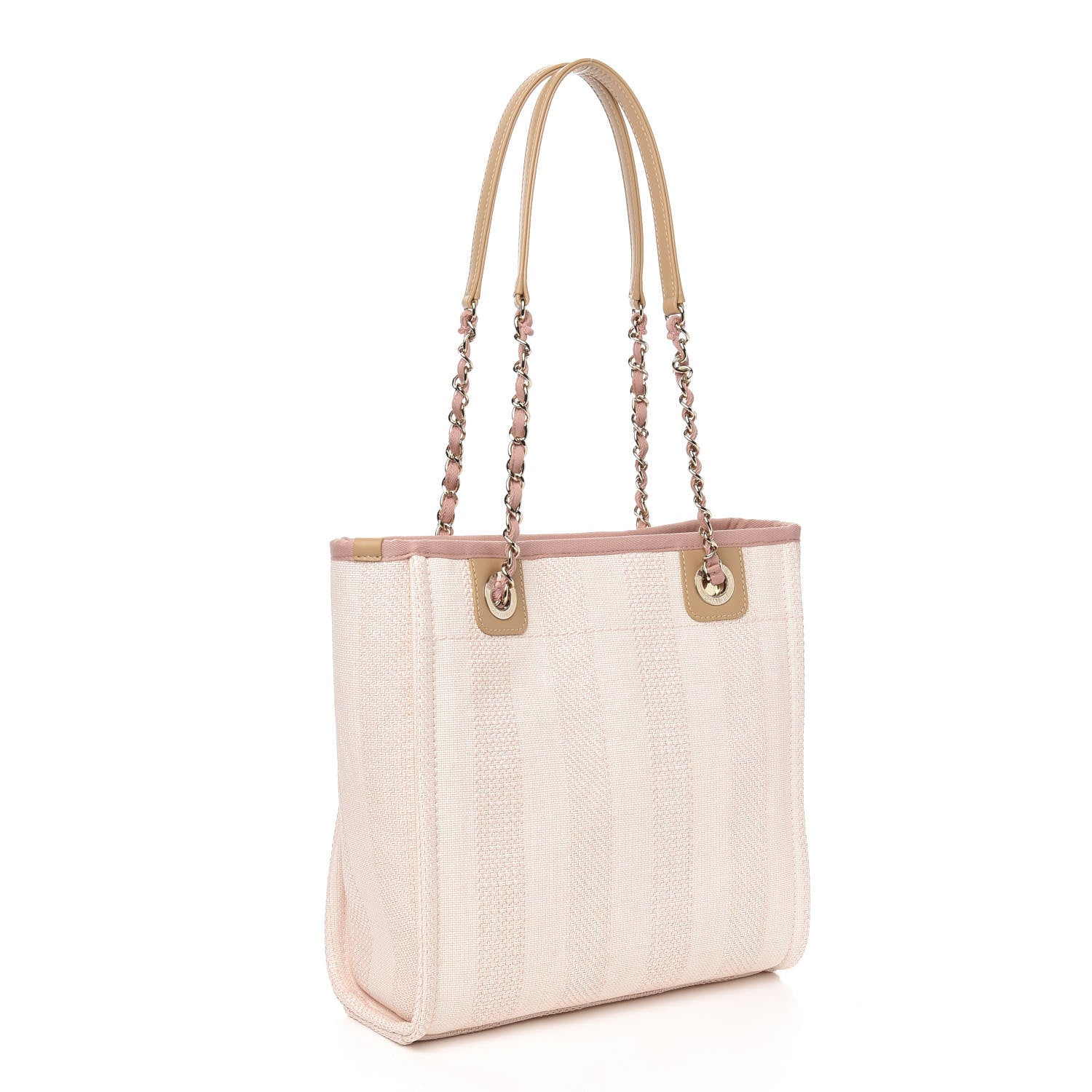 Chanel Mixed Fibers Calfskin Striped Mini Deauville Tote Pink 2 of 10