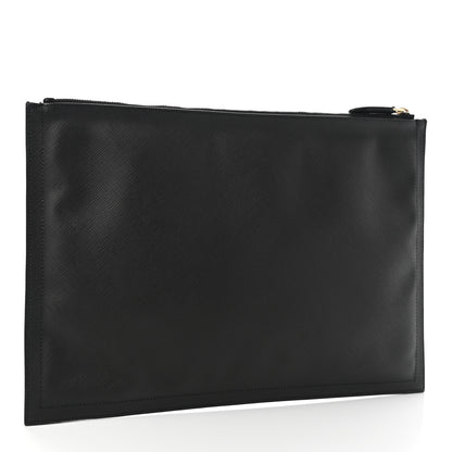 Givenchy Texutured Coated Canvas Rottweiler Print Medium Cosmetic Pouch Black 3 of 8