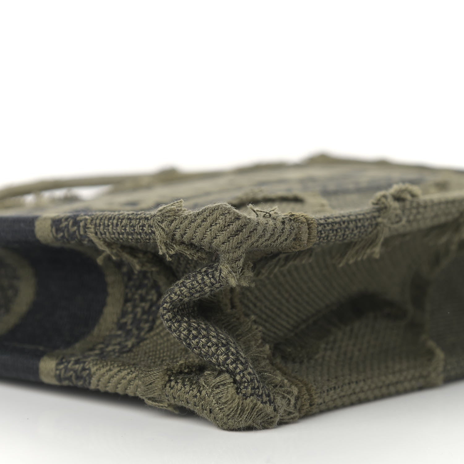 Christian Dior Canvas Embroidered Camouflage Mini Book Tote Green 8 of 11