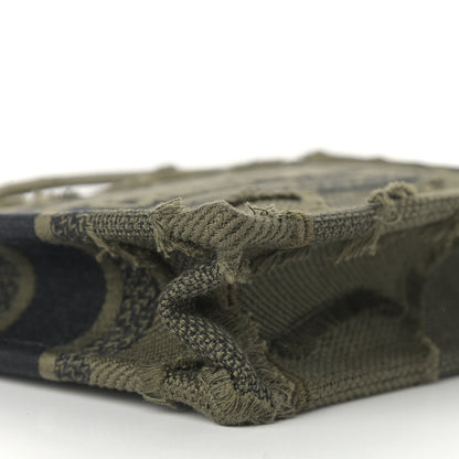 Christian Dior Canvas Embroidered Camouflage Mini Book Tote Green 8 of 11