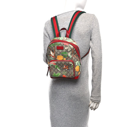 Gucci GG Supreme Monogram Tian Web Small Day Backpack Beige Multicolor Red 2 of 10