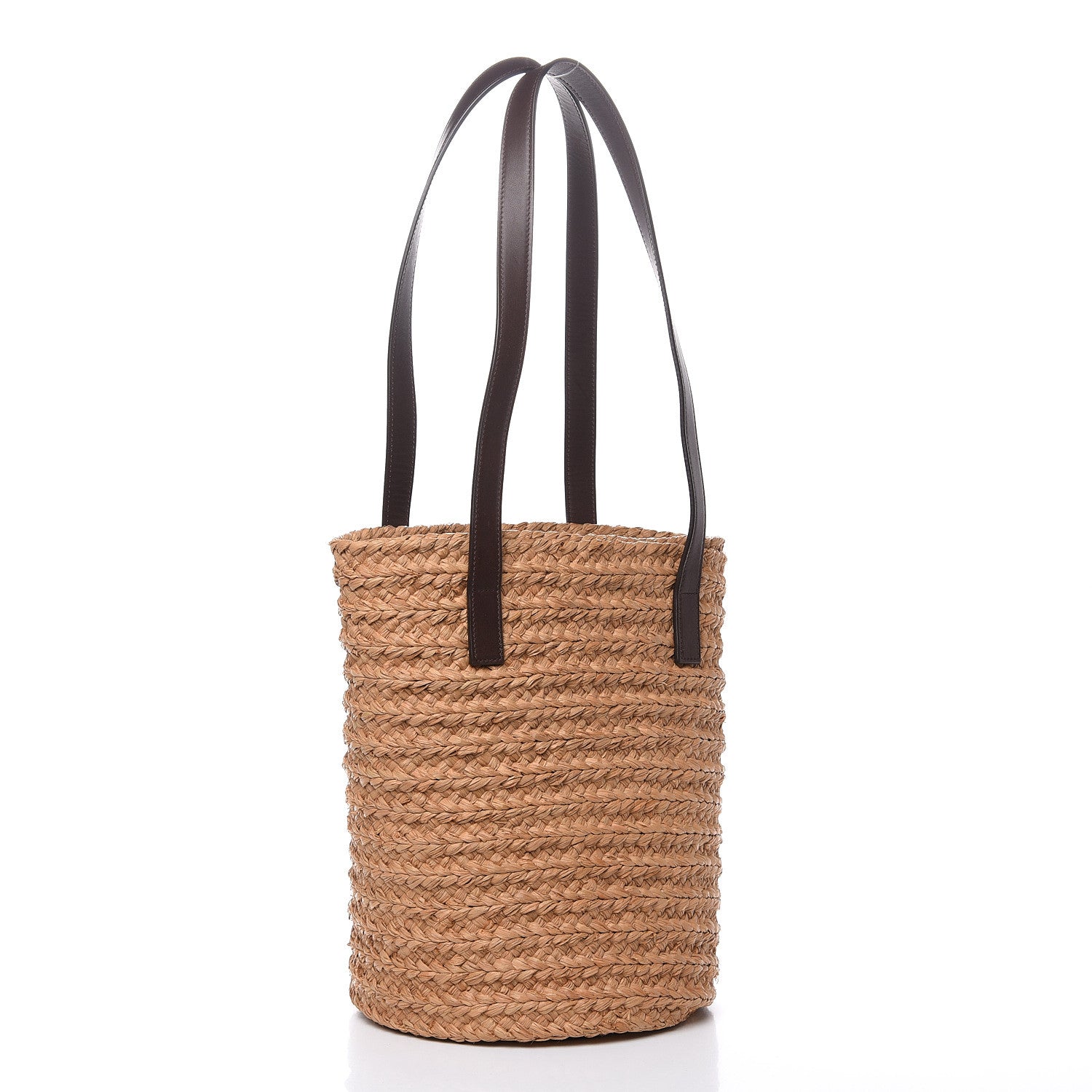 Saint Laurent Raffia Calfskin Small Panier Tote Naturale Nut 3 of 8