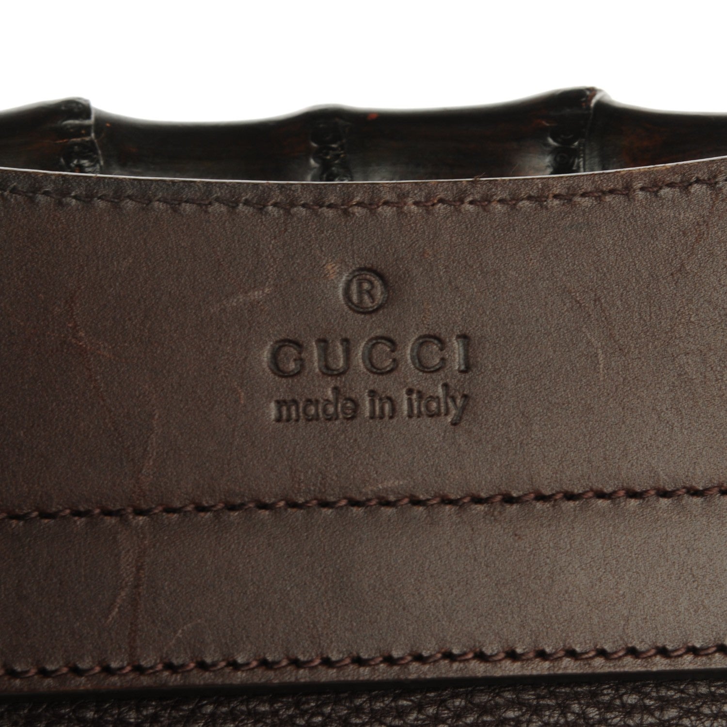 Gucci Calfskin Bamboo Medium Backpack Dark Brown 6 of 7