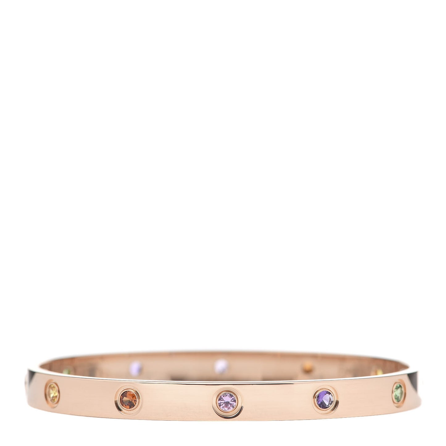 18K Pink Gold Sapphire Garnet Amethyst LOVE Bracelet 18