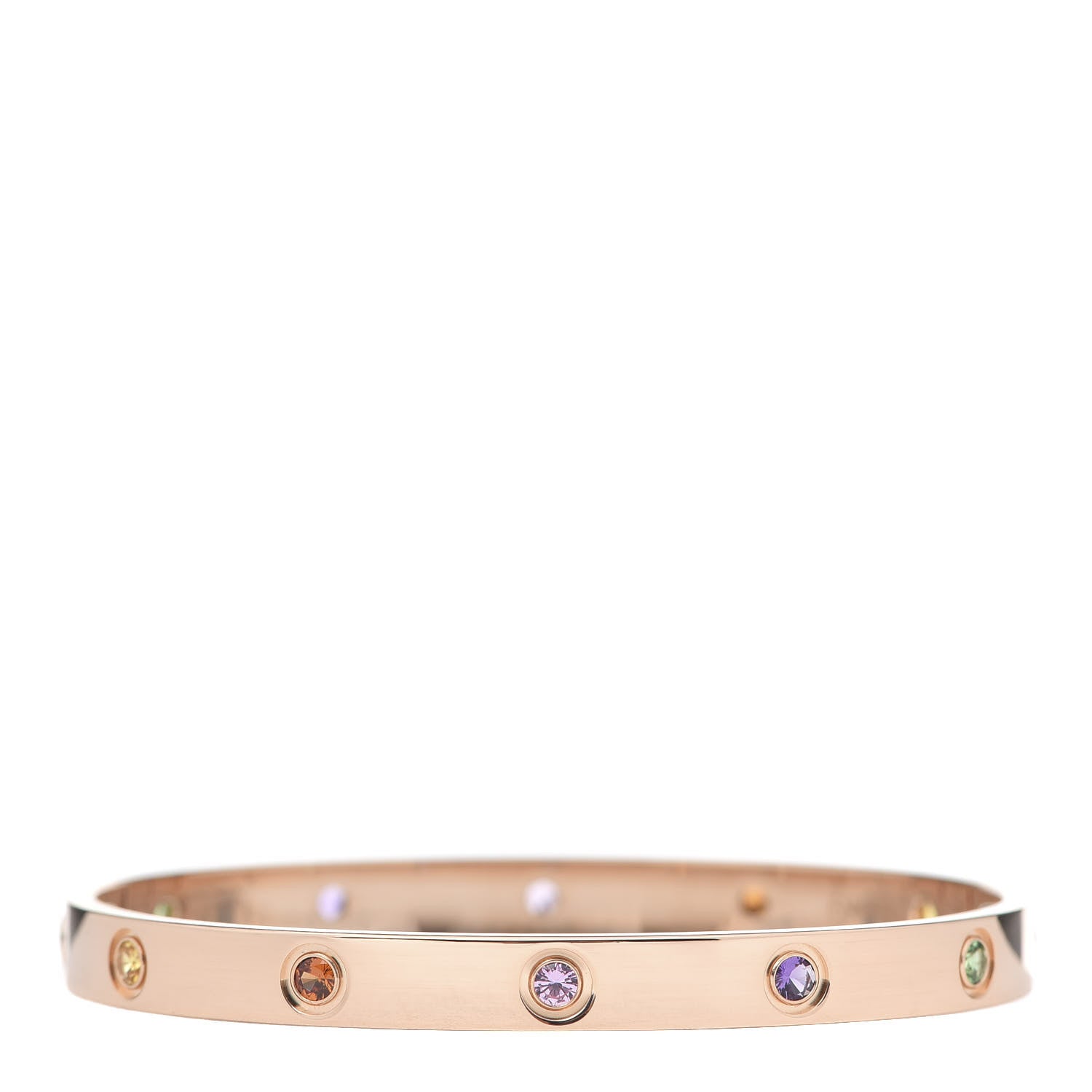 Cartier 18K Pink Gold Sapphire Garnet Amethyst LOVE Bracelet 18 3 of 8
