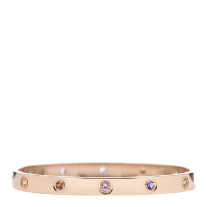 Cartier 18K Pink Gold Sapphire Garnet Amethyst LOVE Bracelet 18 3 of 8